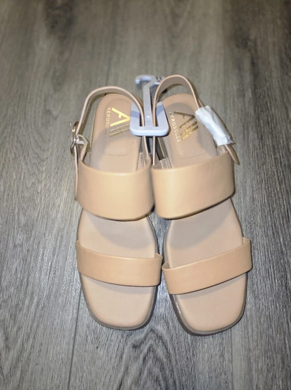 New Wonens AEROSOLES Tan Double-Strap Slingback, Stylish & Comfy Sandals SZ 11W